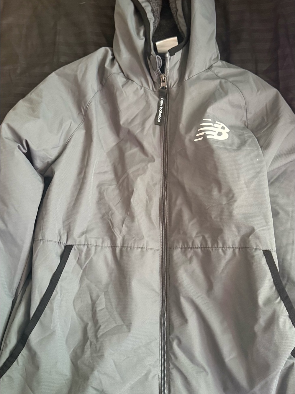New Balance Men's Light Gray Hooded Performance Jacket